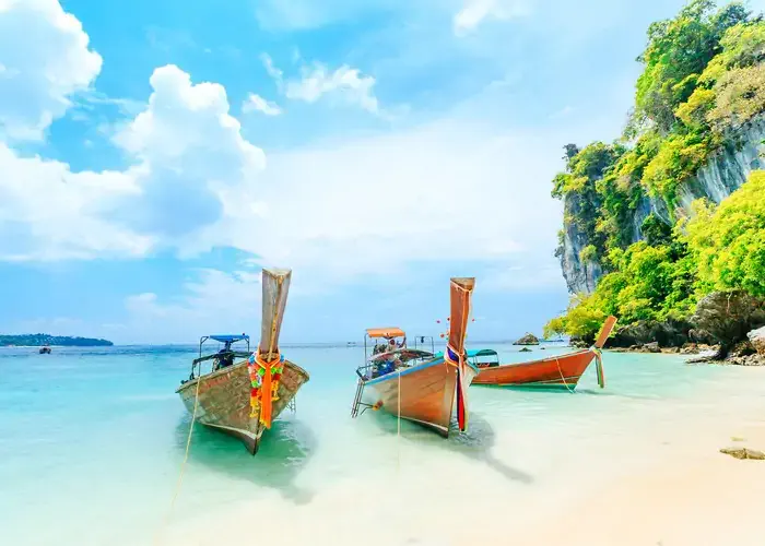 Phuket beachfront with boats
