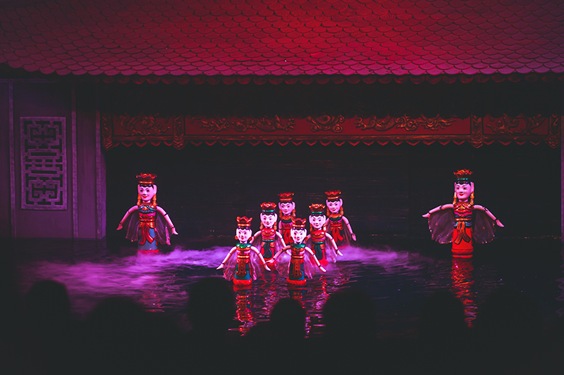 Traditional Vietnamese water puppet theatre show in Hanoi, Vietnam