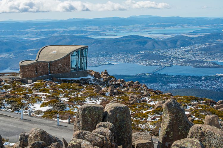 Feng shui view from Mt.Wellington, Hobart, Tasmania, Australia.