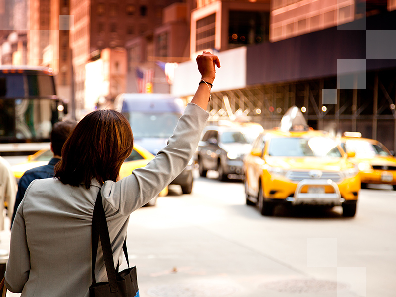 Get around like a local by hailing a yellow taxi.